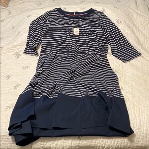Tommy Hilfiger Navy and White Striped Top